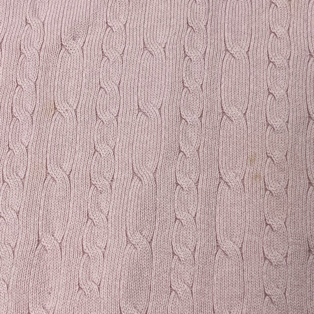 Vintage Pink Cable Knit Sweater 90s Charter Club Knitted V Neck Blouse Crewneck - Picture 9 of 17